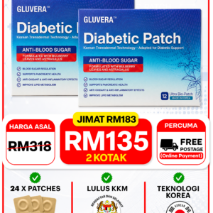 SALES PAKEJ RAWAT ( 2 KOTAK GLUVERA DIABETIC PATCH )